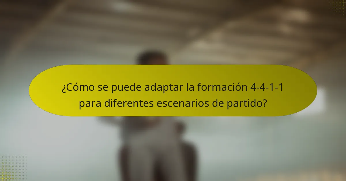 ¿Cómo se puede adaptar la formación 4-4-1-1 para diferentes escenarios de partido?