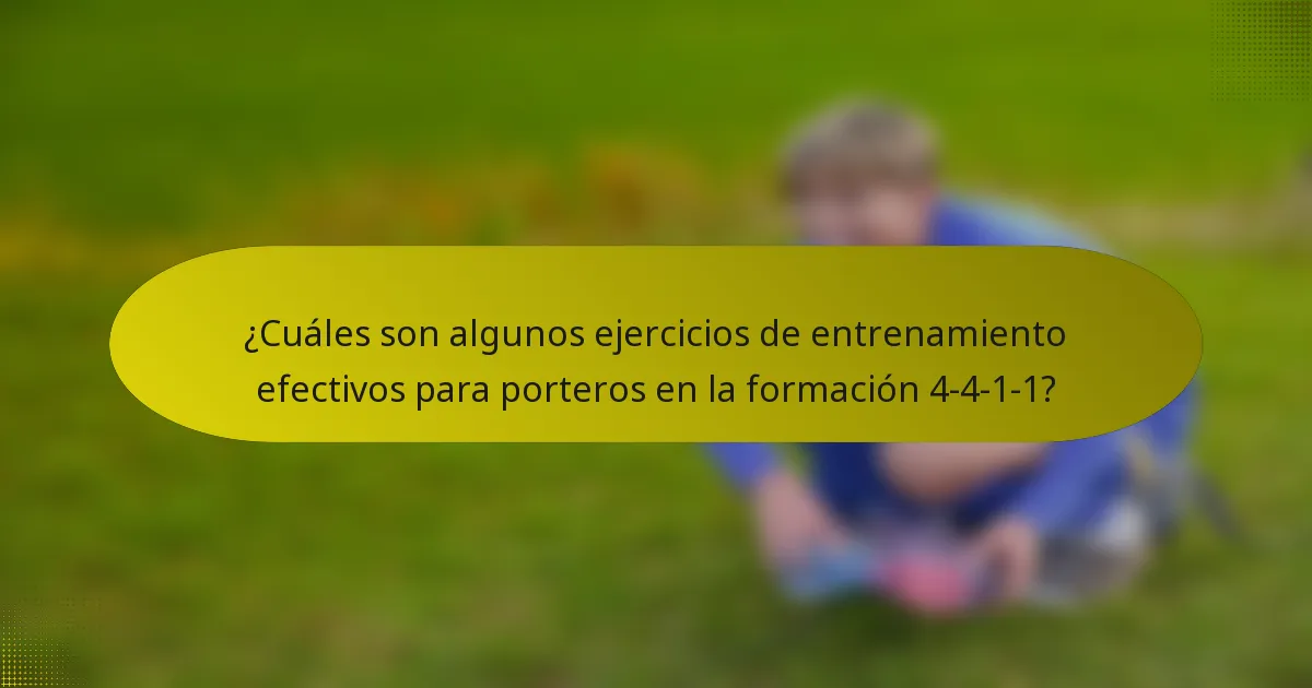 ¿Cuáles son algunos ejercicios de entrenamiento efectivos para porteros en la formación 4-4-1-1?